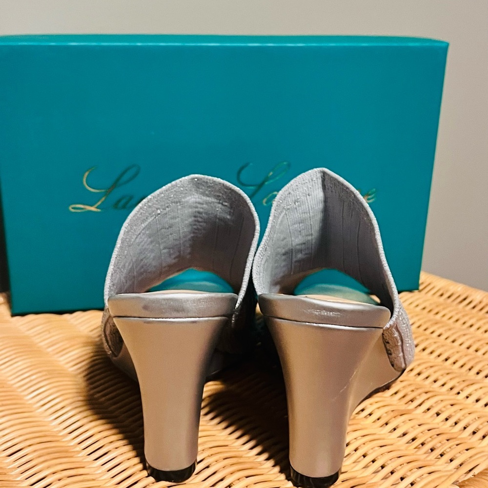 Lauren Lorraine Glittering Silver Wedges - Picture 4 of 4